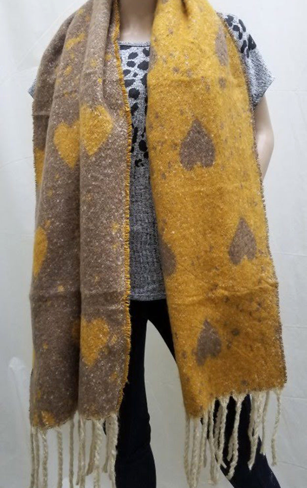 HEART PRINT SCARF (BESS011)