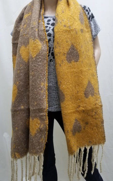 HEART PRINT SCARF (BESS011)