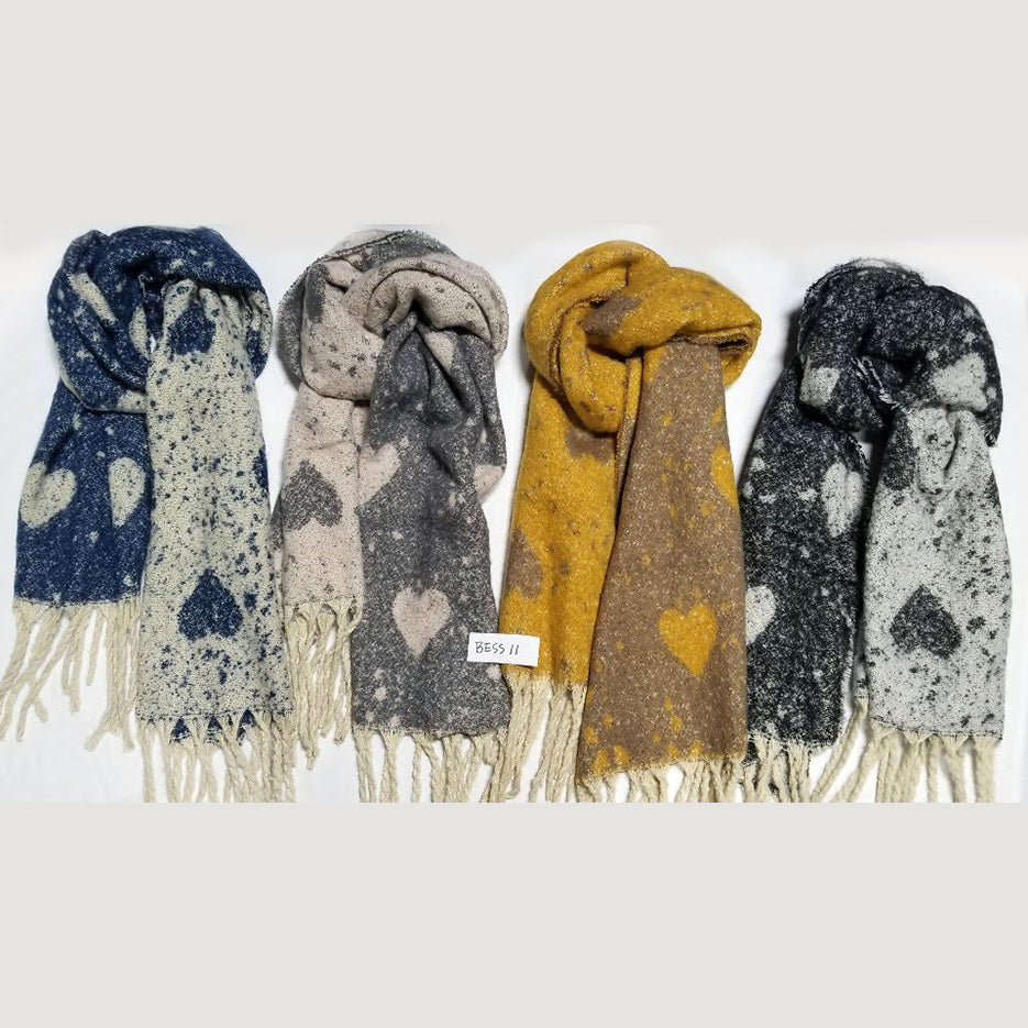 HEART PRINT SCARF (BESS011)