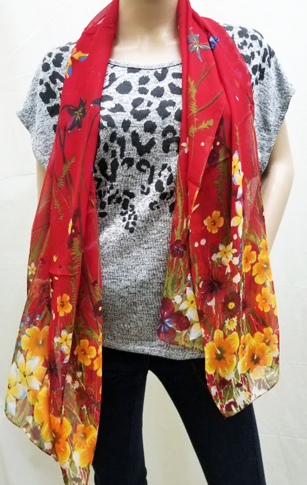 FLOWER PRINT SCARF (BESS003)