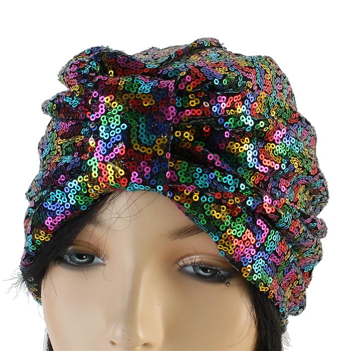 MULTICOLORED SEQUIN BUN CAP (A949,950)