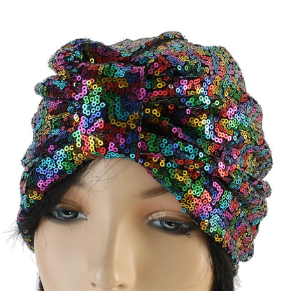 MULTICOLORED SEQUIN BUN CAP (A949,950)