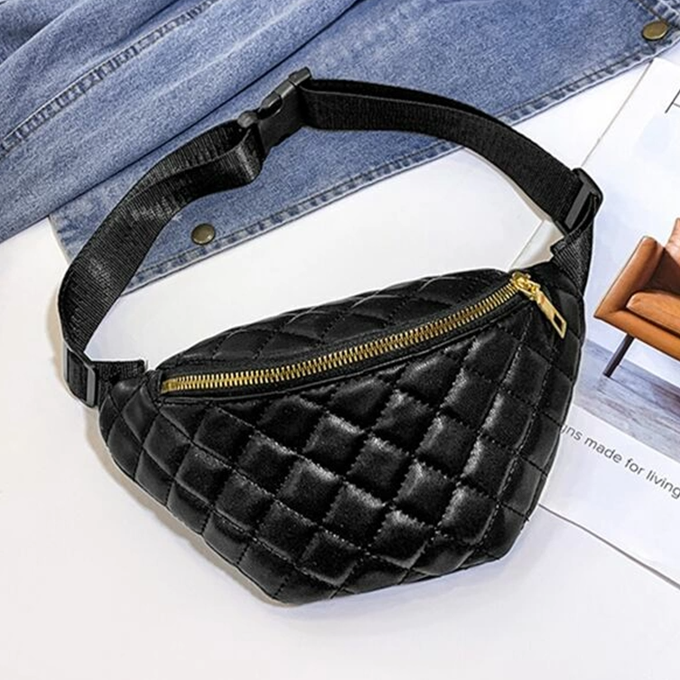 FAUX LEATHER FANNY BAG (A932)