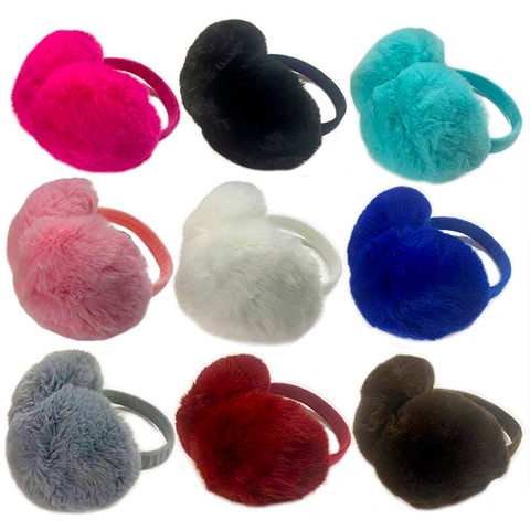 Foldable Faux Fur Earmuffs Solid Color (WIN300)