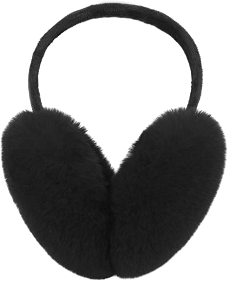 Foldable Faux Fur Earmuffs Black Only (WIN300 BL)