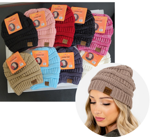Cable Knit Beanie Close Top (WIN700)