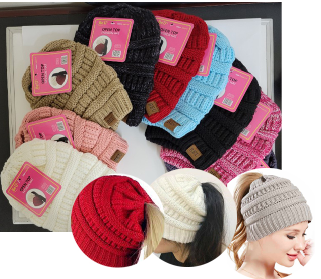Cable Knit Beanie Open Top (WIN710)