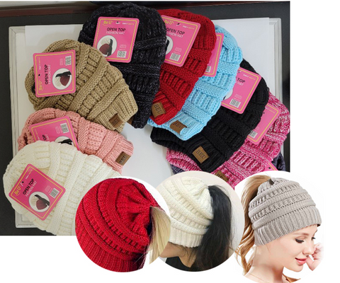 Cable Knit Beanie Open Top (WIN700)