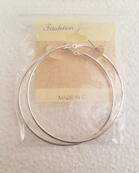Stainless Steel Hoop Earrings (9048-60, 70, 80, 90, 100)