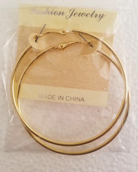 Stainless Steel Hoop Earrings (9048-60, 70, 80, 90, 100)