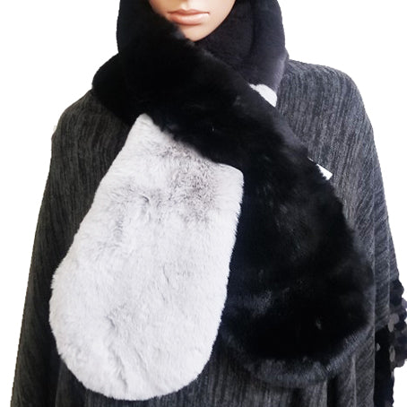 COLOR BLOCK FUR SCARF (A914)