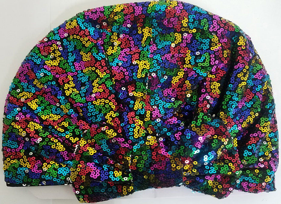 SEQUIN BUN CAP (w ribbon) (A951)