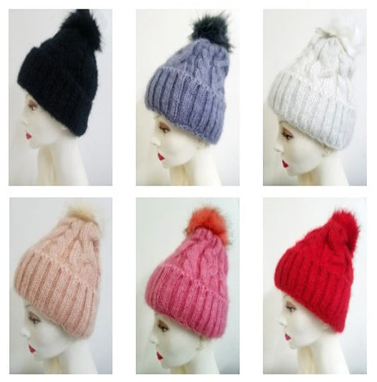 Glitter Skullies w/ Pom Pom (HAT01AST)