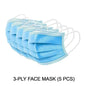 Face Mask (3 Ply) 5 Pcs - Be U Fashion