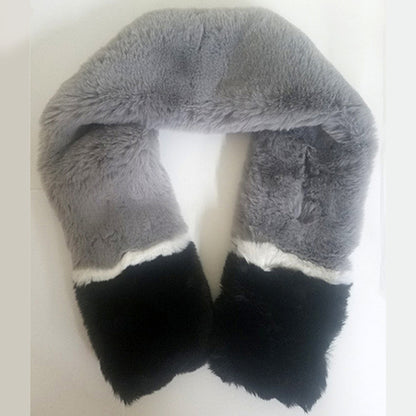 COLOR BLOCK FUR SCARF (A903)