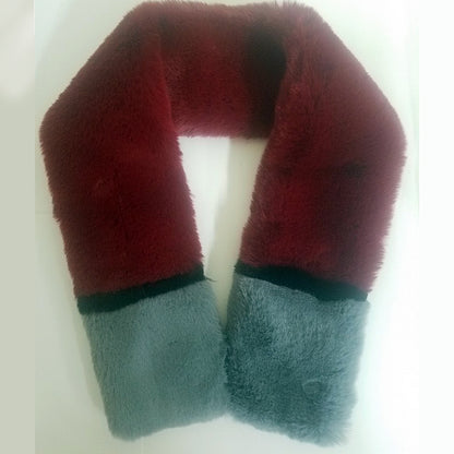 COLOR BLOCK FUR SCARF (A903)