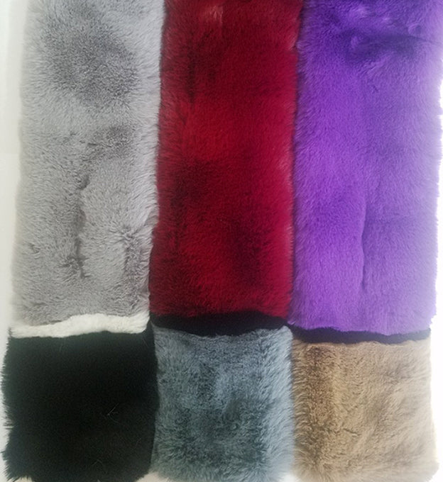 COLOR BLOCK FUR SCARF (A903)