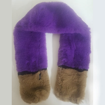 COLOR BLOCK FUR SCARF (A903)