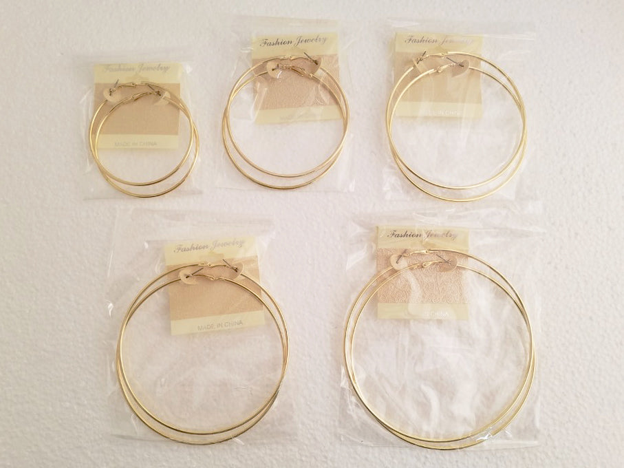 Stainless Steel Hoop Earrings (9048-60, 70, 80, 90, 100)