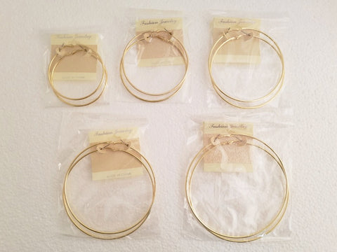 Stainless Steel Hoop Earrings (9048-60, 70, 80, 90, 100)