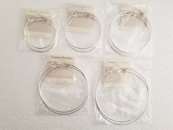 Stainless Steel Hoop Earrings (9048-60, 70, 80, 90, 100)