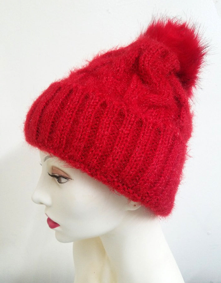 Glitter Skullies w/ Pom Pom (HAT01AST)