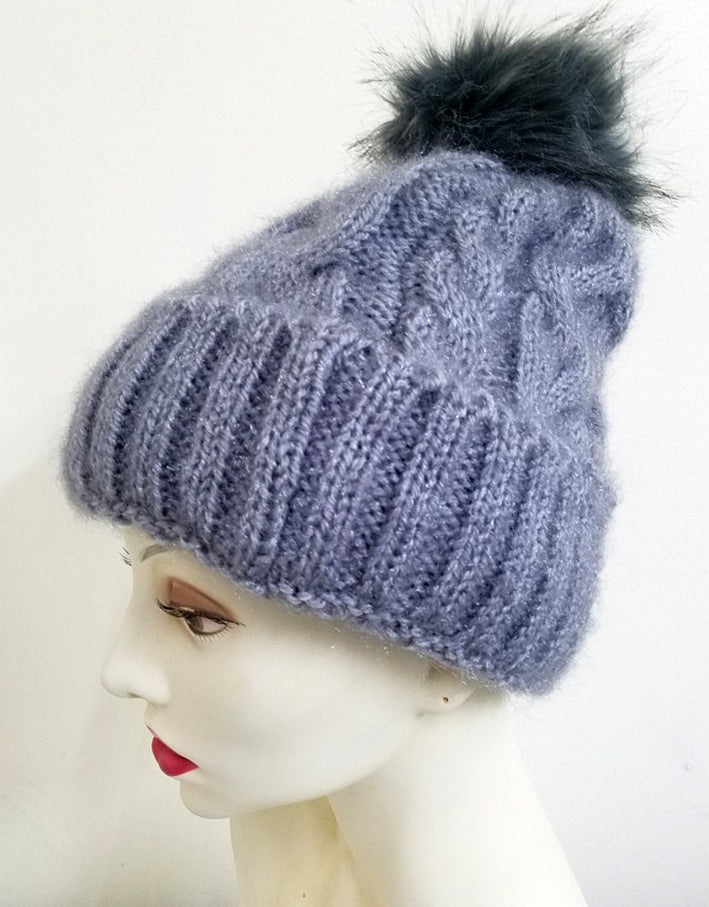 Glitter Skullies w/ Pom Pom (HAT01AST)