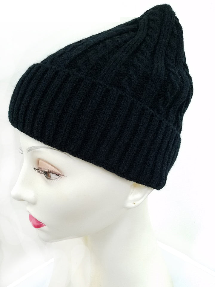 Winter Cable Knit Skull Cap (B001)