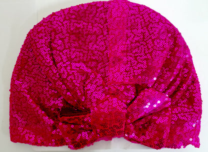 SEQUIN BUN CAP (w ribbon) (A951)