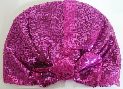 SEQUIN BUN CAP (w ribbon) (A951)