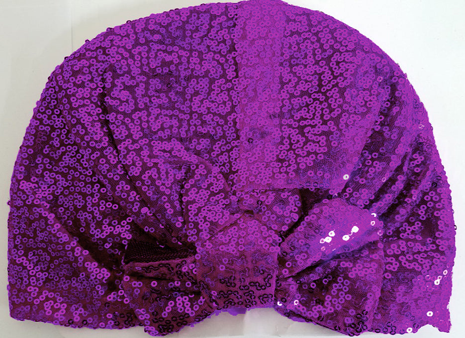 SEQUIN BUN CAP (w ribbon) (A951)