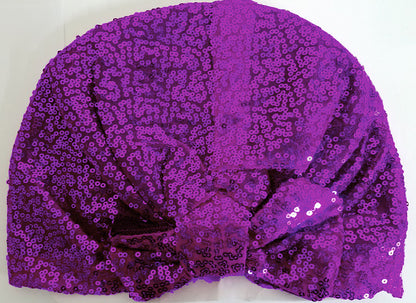 SEQUIN BUN CAP (w ribbon) (A951)