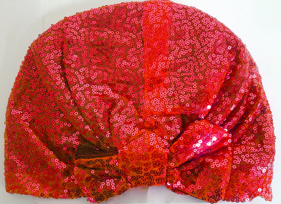 SEQUIN BUN CAP (w ribbon) (A951)