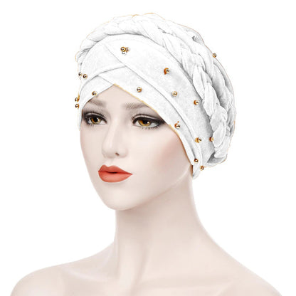 VELVET BUN CAP (w braided string)(A946)