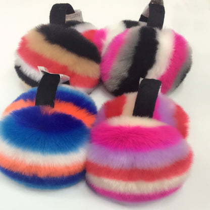 Foldable Faux Fur Earmuffs Rainbow (WIN200)