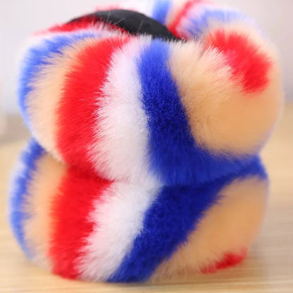 Foldable Faux Fur Earmuffs Rainbow (WIN200)