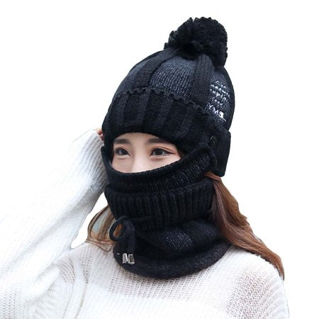 HAT, SCARF & NECK WARMER 3PC SET (WIN500 BL)