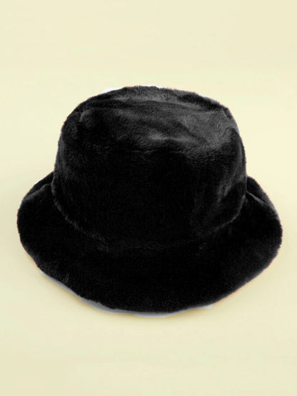 Faux Fur Bucket Hat and Scarf Set (A915)